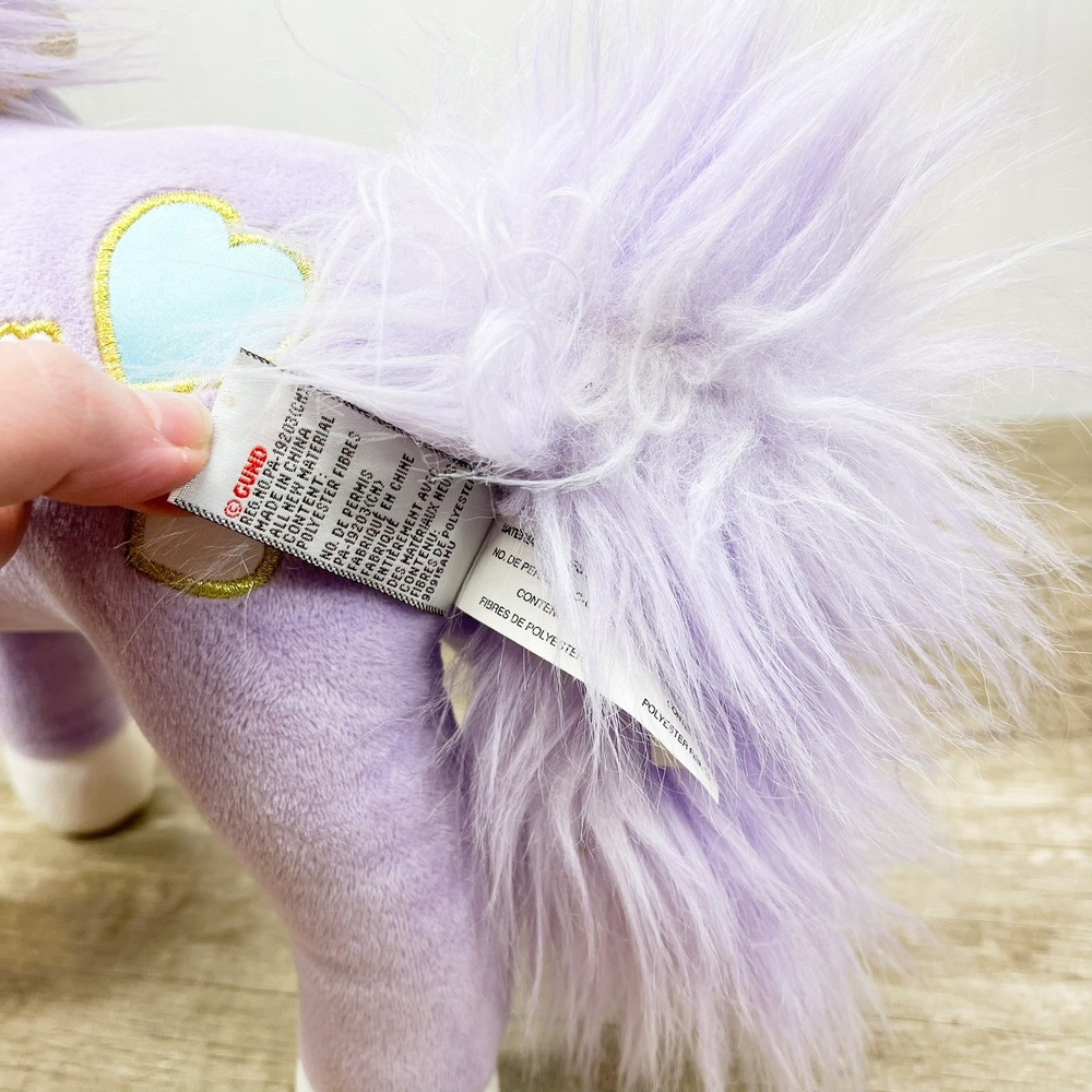 Gund Bluebell Unicorn Plush Purple Standing Stuffed Animal Heart 6049791 12in - Picture 7 of 13